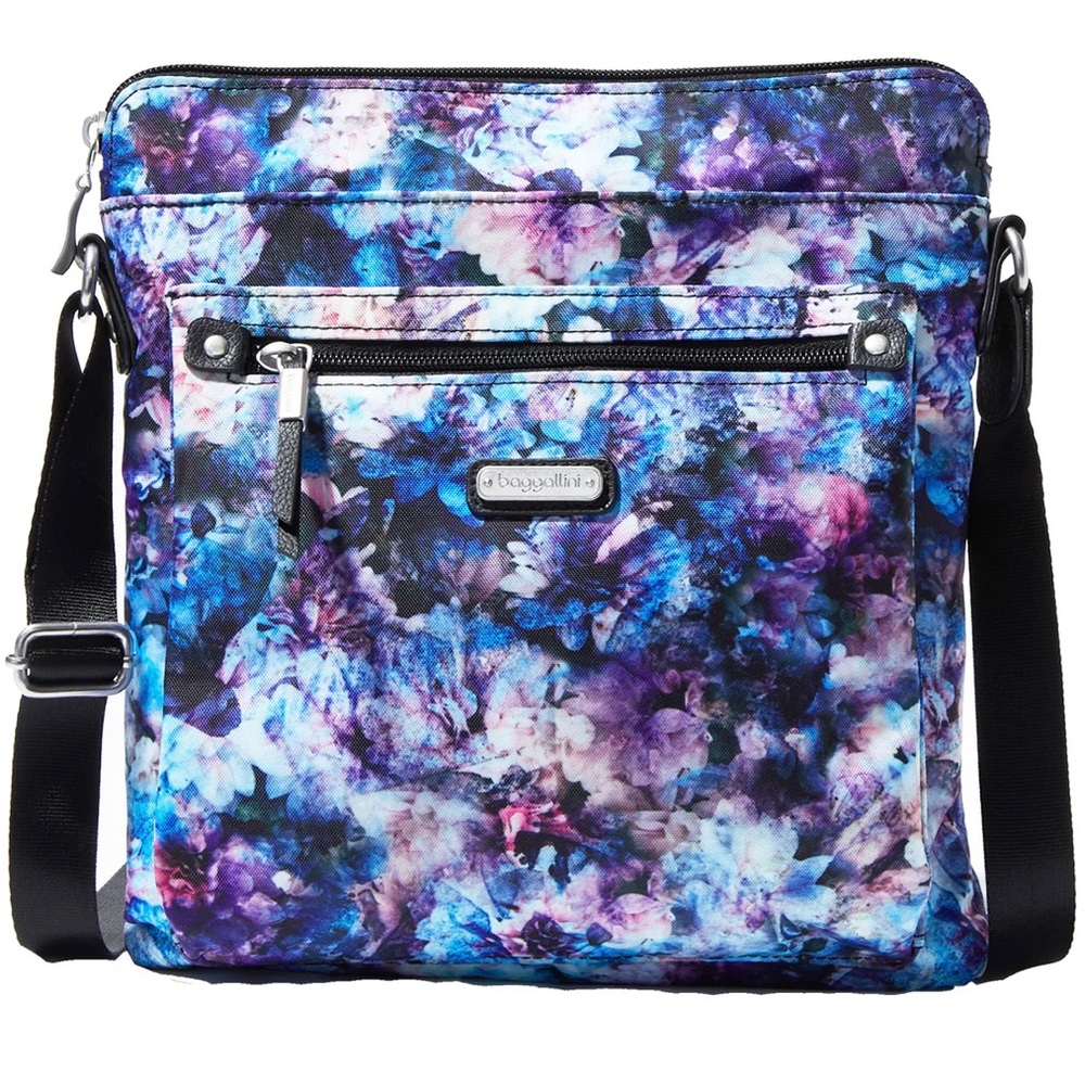 Baggallini Blue and Purple Floral Crossbody Bag
